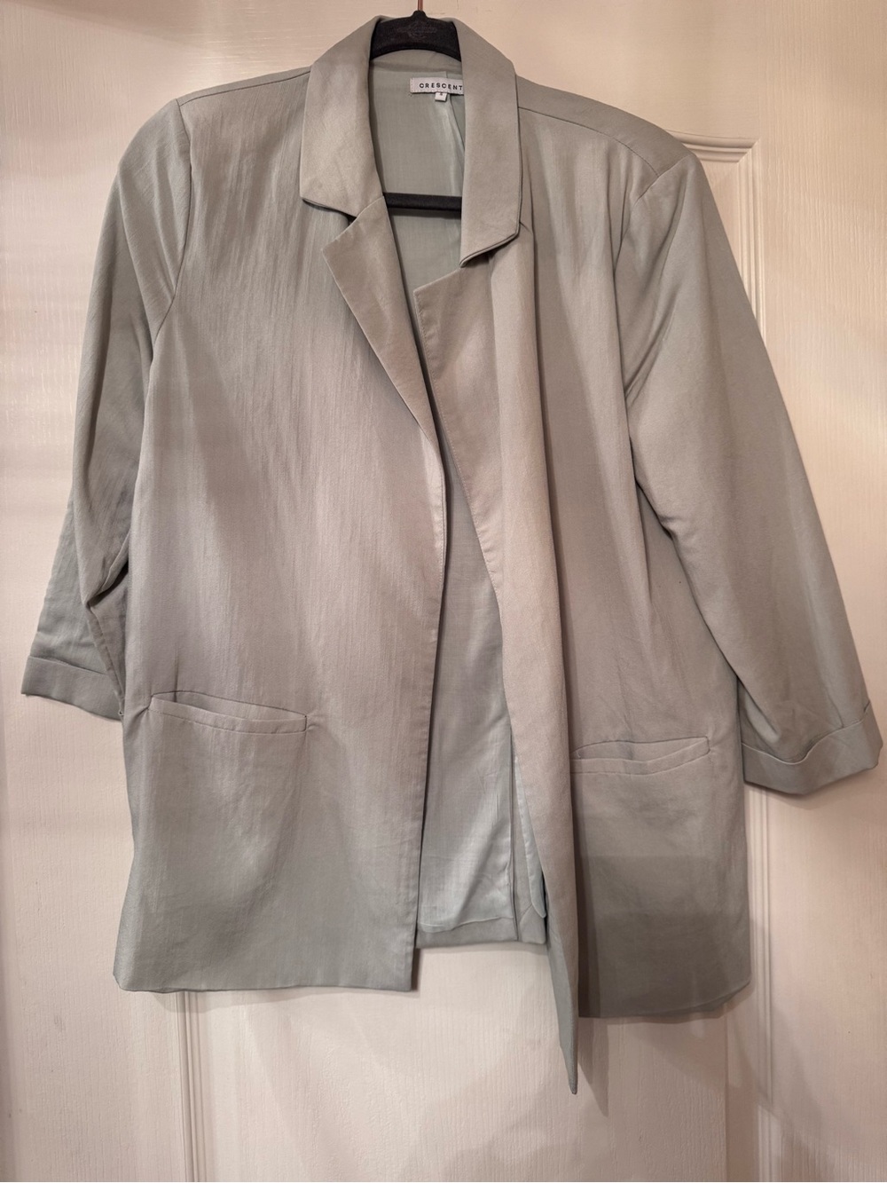 Crescent Light Sage Open-Front Blazer